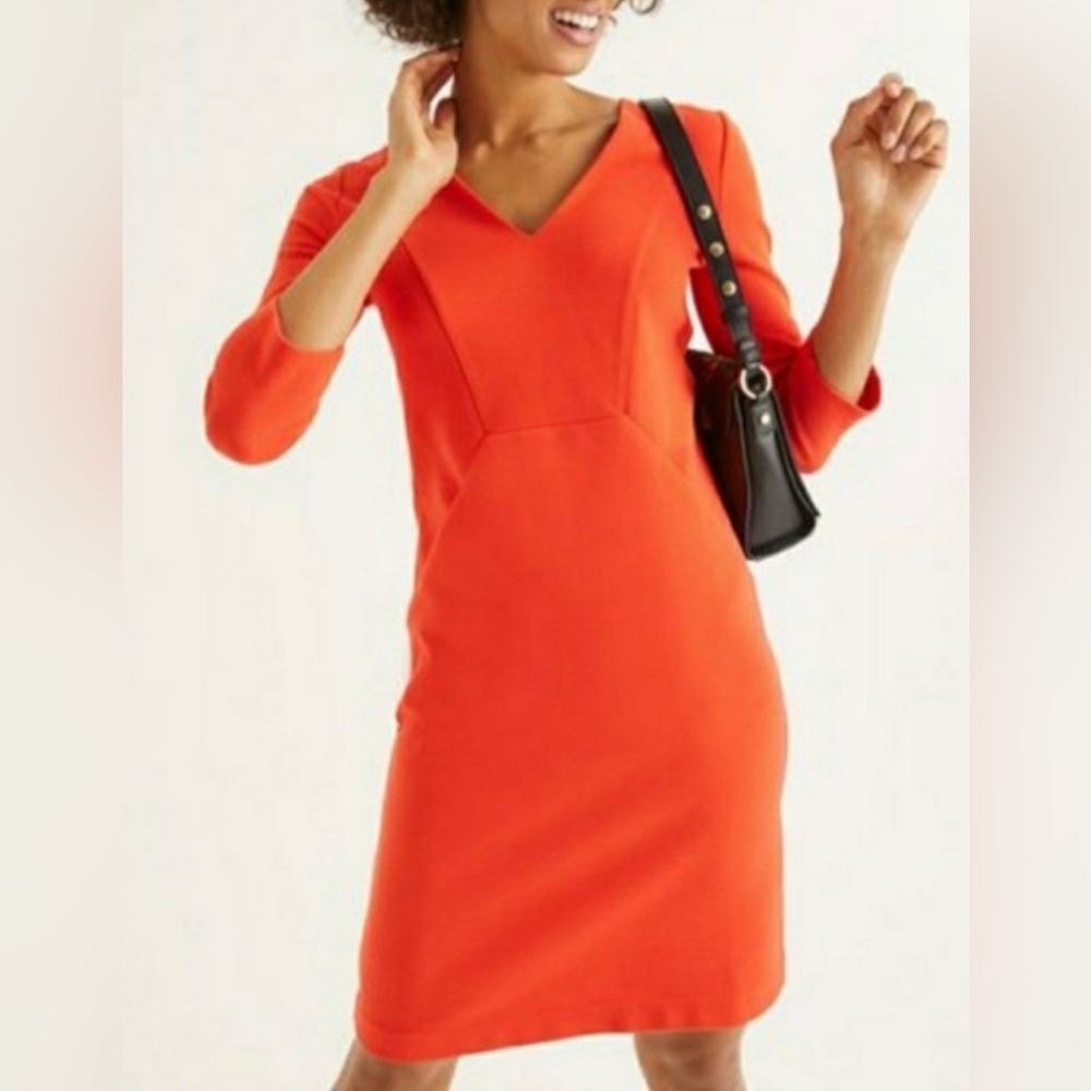 Boden Brontë Ottoman Dress in Fire Cracker